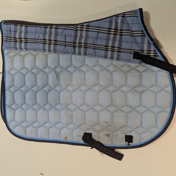 Unbranded Light Blue w/ Plaid AP All Purpose Saddle Pad - Picture 1 of 2